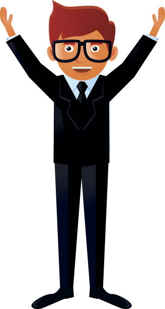 快乐的商人或学生向量图片下载