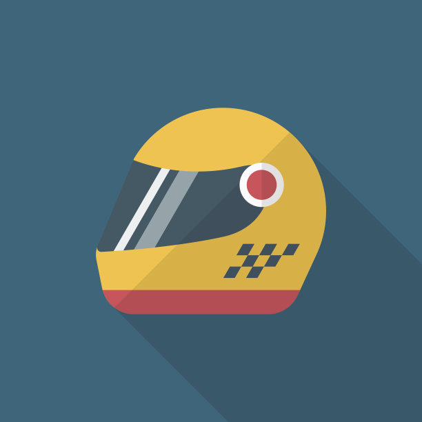赛车头盔图标，矢量平面长阴影设计。赛车浓缩的图片下载