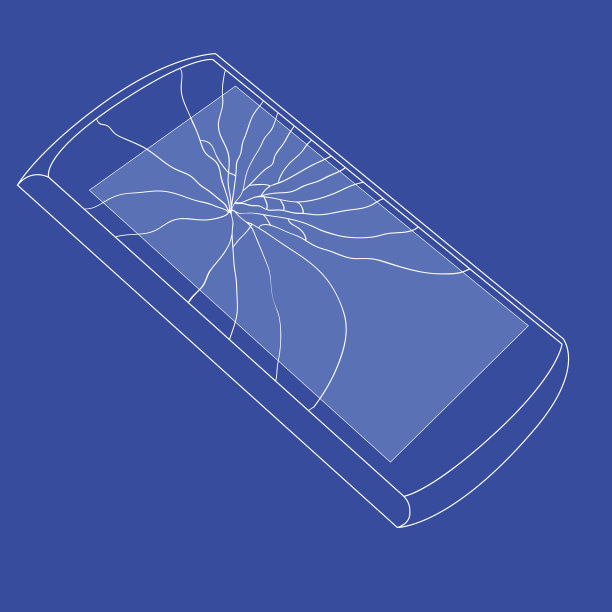 破碎的手机矢量插图。上的裂缝图片下载