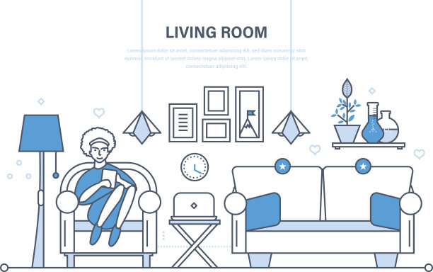 舒适的客厅，适合接待客人和工作。图片下载