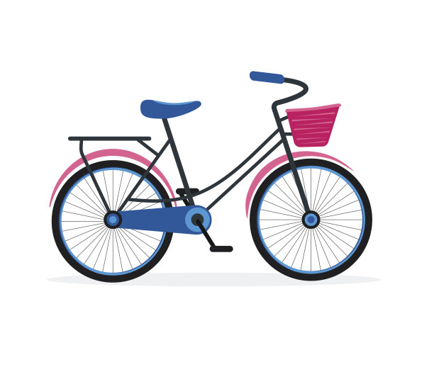 街上的自行车持平。向量图片下载