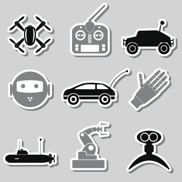 高科技现代科技玩具简单的贴纸收集eps10图片下载