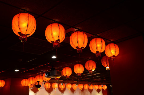 一排红灯笼图片下载