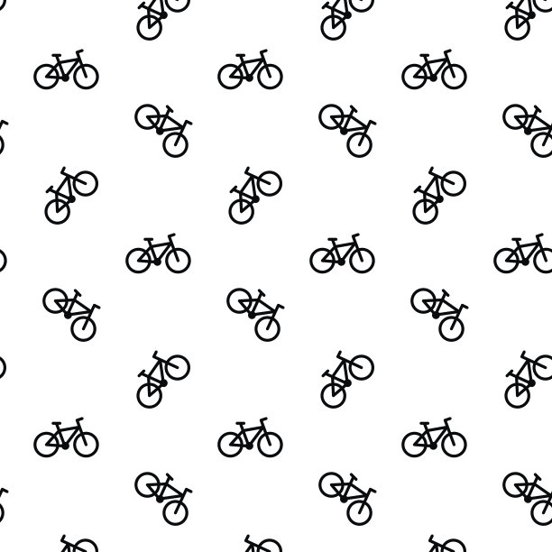 自行车无缝黑白图案图片下载