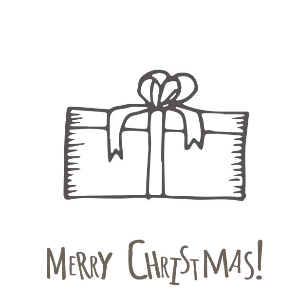 手绘礼品与蝴蝶结卡通风格。图片下载