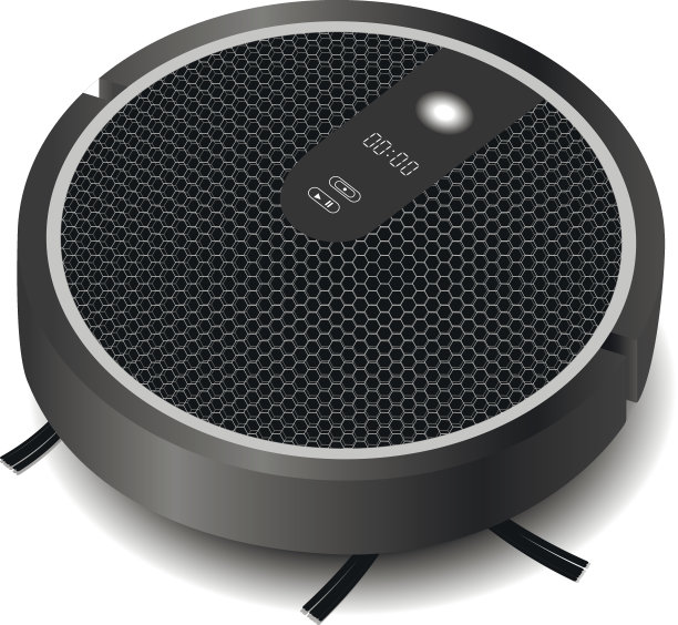 现实机器人真空吸尘器灰色与刷子图片下载