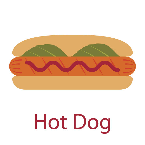 热狗。快餐和街头小吃的图标。矢量插图。图片下载