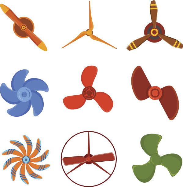 螺旋桨风扇矢量图。图片下载