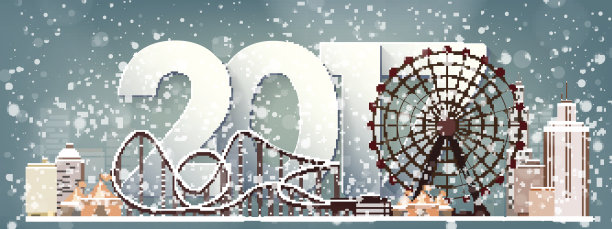 矢量插图。冬天的城市景观。雪的城市。圣诞节和图片下载