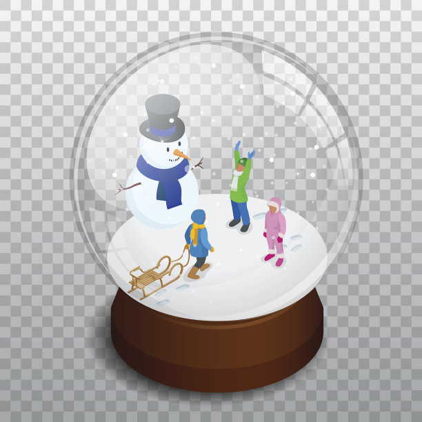 圣诞快乐透明玻璃球图片下载