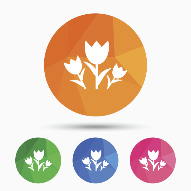 花朵标志图标。玫瑰的象征。图片下载