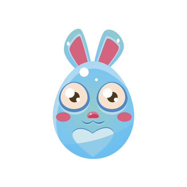 蓝蛋形状的复活节兔子图片下载