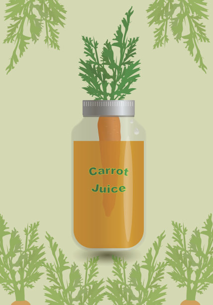 胡萝卜汁装在装有胡萝卜的罐子里图片下载