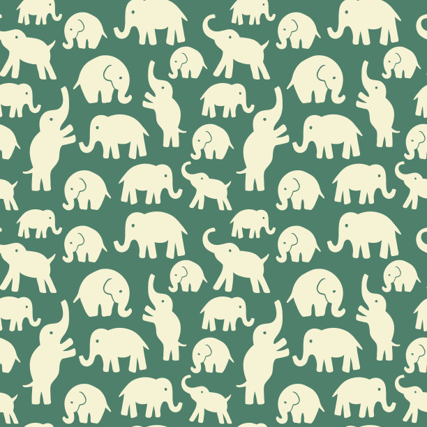 无缝矢量模式与大象。图片下载
