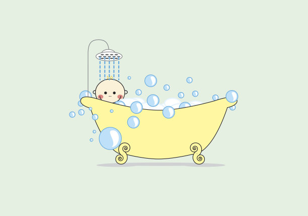 婴儿洗澡图片下载