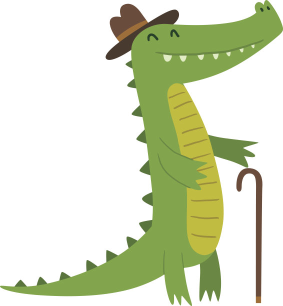可爱的鳄鱼角色向量图片下载