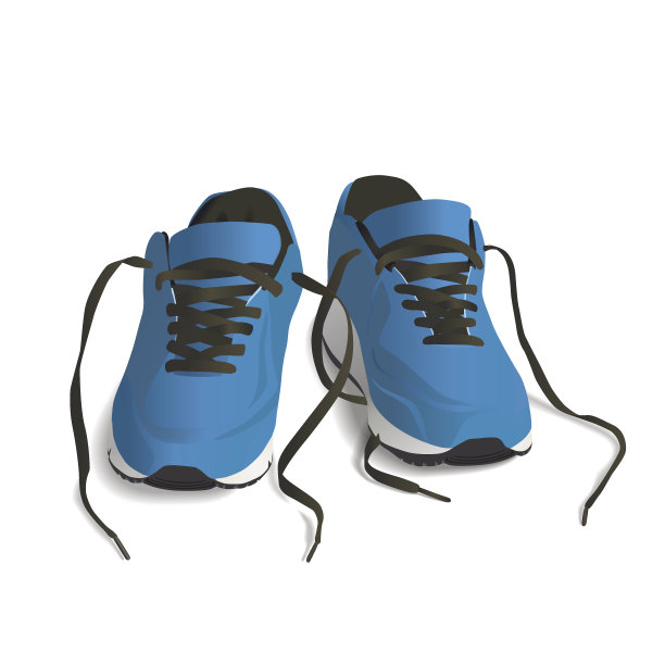 蓝色运动鞋运行矢量插图图片下载