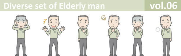 多样化老人套，EPS10矢量格式vol.06图片下载