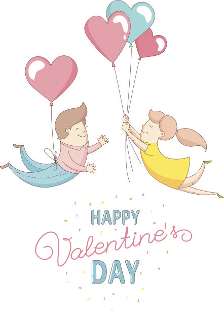 情人节快乐，情侣们互相拥抱图片下载