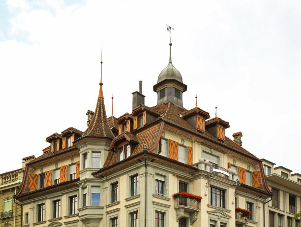 卢塞恩古老建筑的碎片。瑞士图片下载