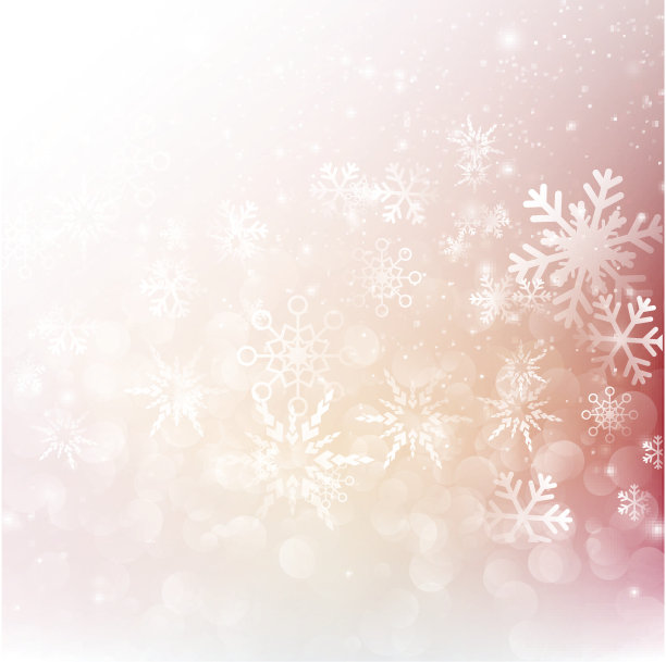 雪花与散景抽象红色背景矢量图图片下载