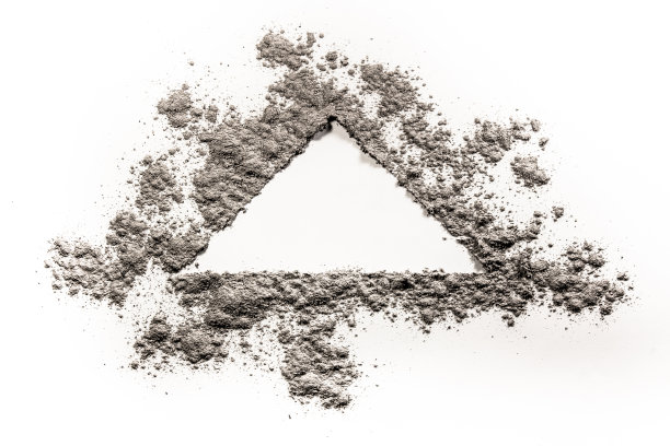 三角形状的绘图，概念插图制作的灰尘，灰烬，沙子图片下载