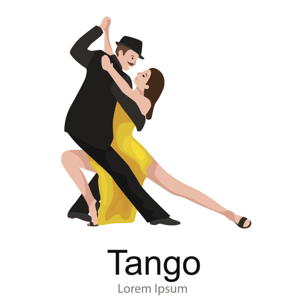 一对年轻的男女激情地跳着探戈，舞者图片下载
