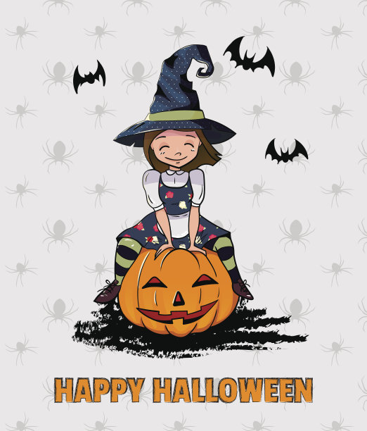 矢量插图的万圣节女巫图片下载