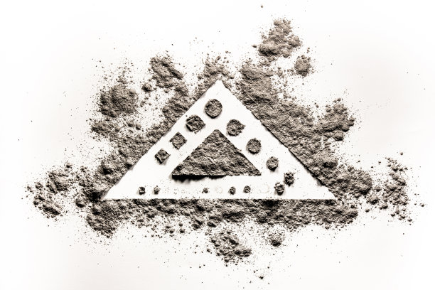 三角形形状的元素，在灰、尘的概念绘制插画图片下载