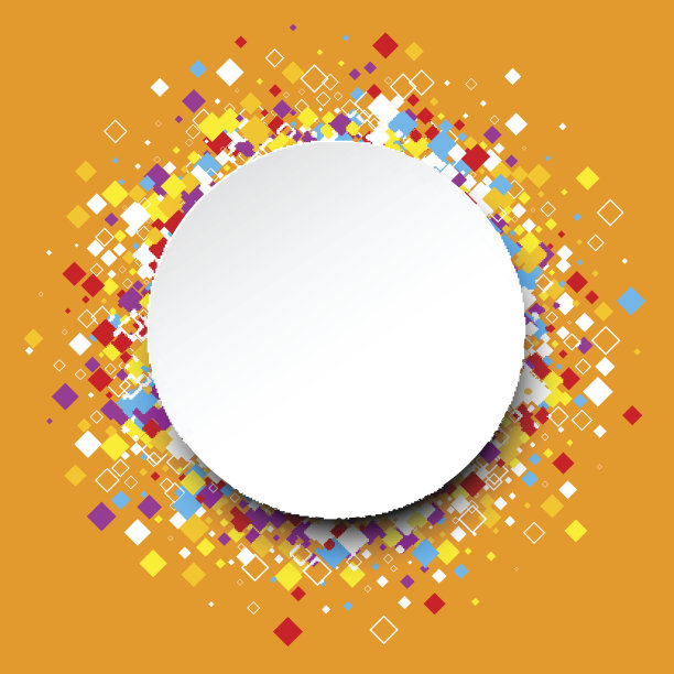 圆形背景与颜色菱形。图片下载