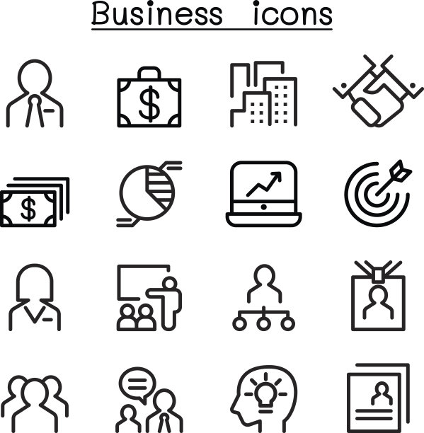 商业管理图标集图片下载
