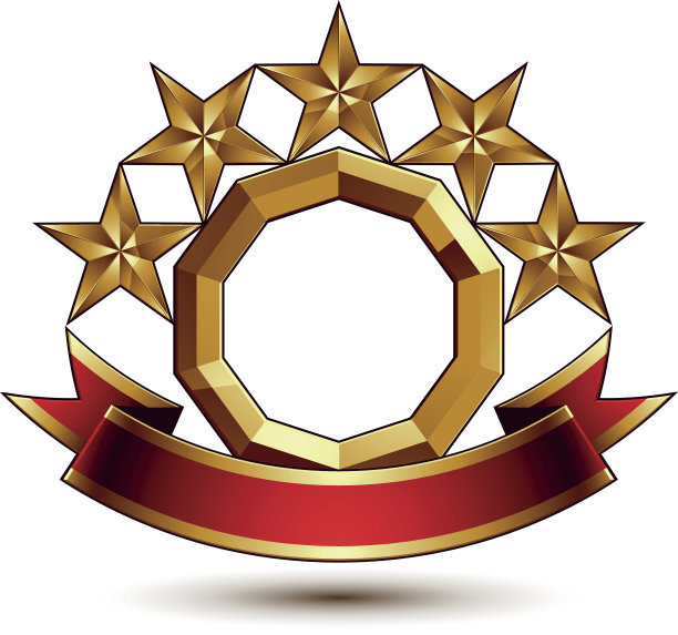 庄严的向量金戒指孤立在白色背景，3d图片下载