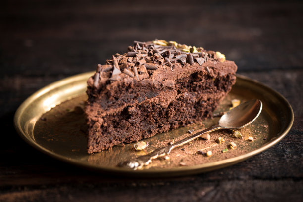 一片巧克力蛋糕素材图片