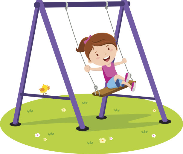 可爱的女孩在荡秋千图片下载
