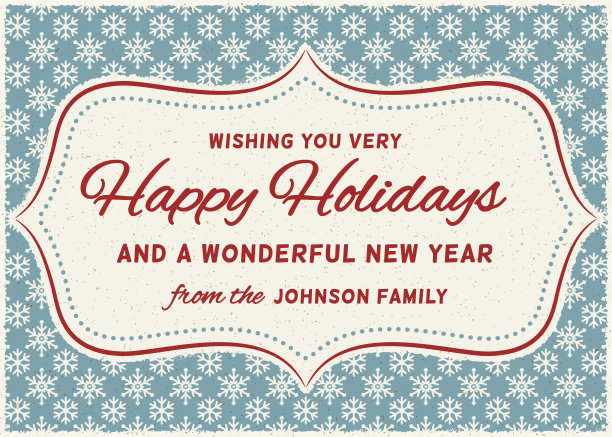 复古节日贺卡与复制空间在雪花图案图片下载