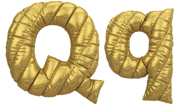 金色气球字体。图片下载