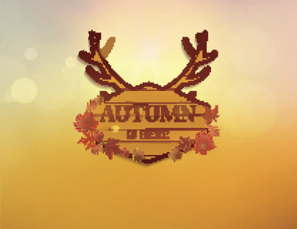 木框架与地方文字和秋叶向量图片下载