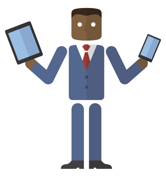 商人与平板电脑和智能手机图片下载