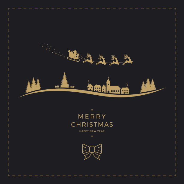 圣诞老人拉着圣诞金黑卡图片下载