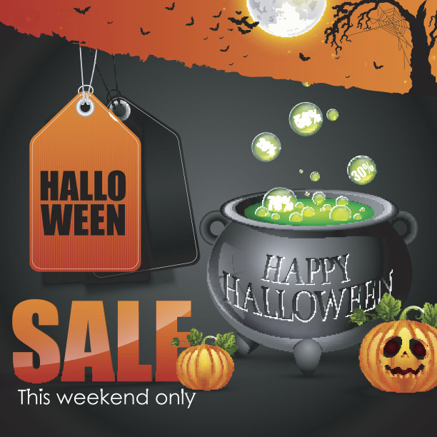 万圣节特卖以毒壶为背景图片下载