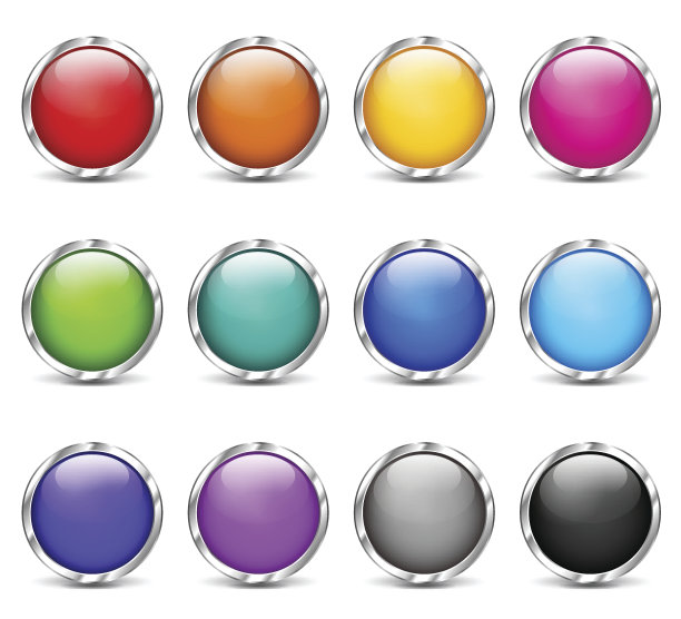 网页按钮缤纷设计集素材图片