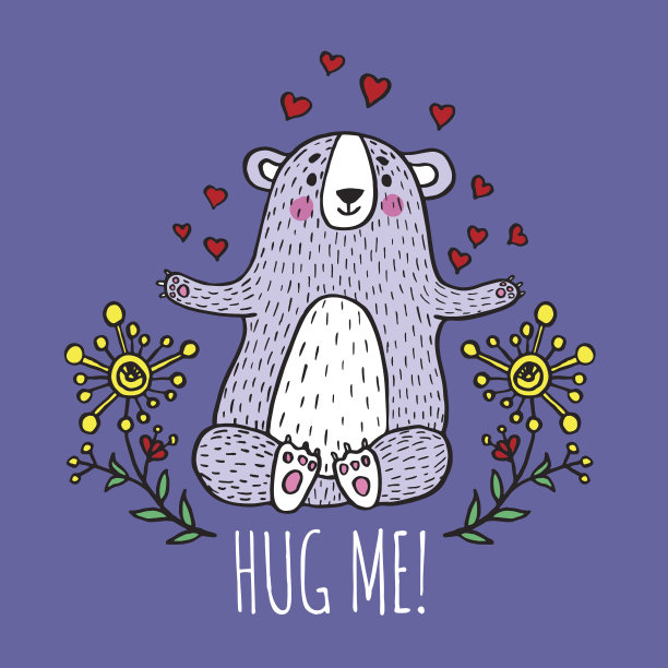 抱着我的泰迪熊卡片图片下载