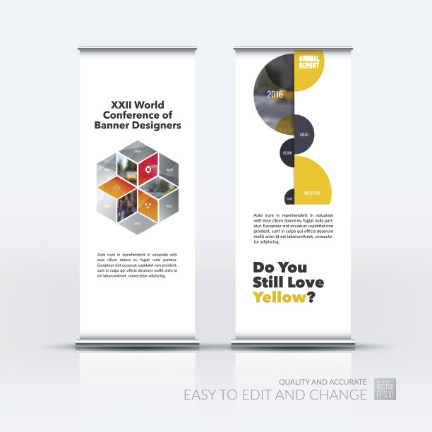 向量集现代卷旗架设计与图片下载