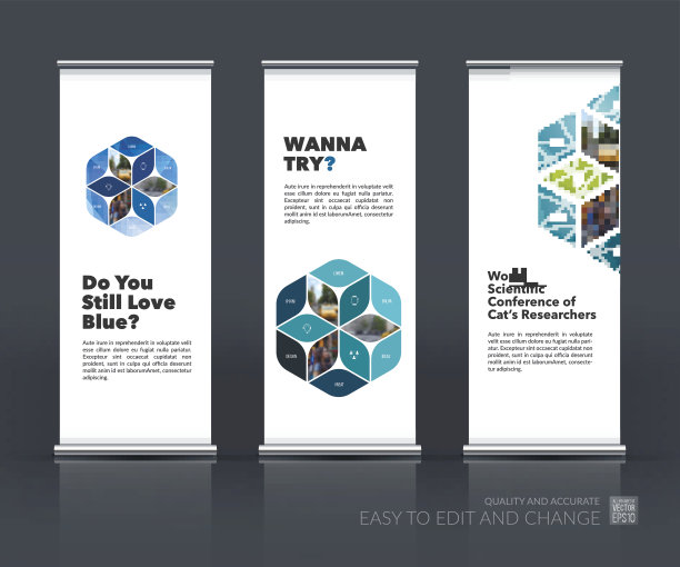 向量集现代卷旗架设计与图片下载