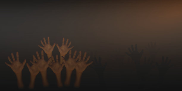 深棕色背景上的人手图片下载