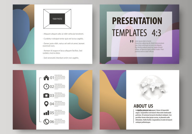 演示幻灯片的业务模板。易于编辑的平面布局图片下载