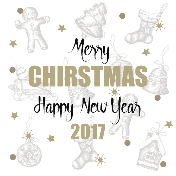 圣诞快乐及新年快乐海报图片下载