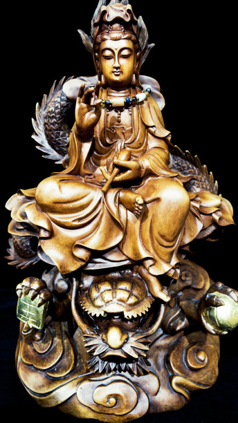 复古风格的佛像与浅黑色的背景。图片下载