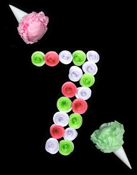 七彩纸花装饰图案图片下载