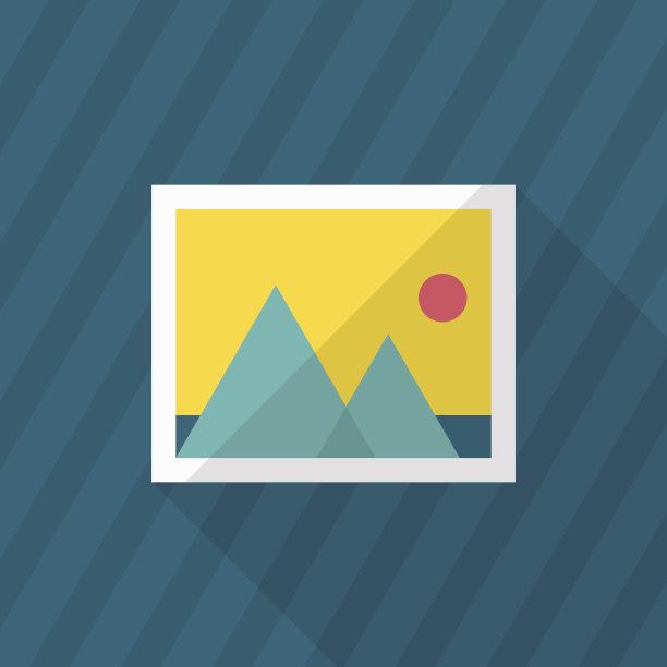 图片图标，矢量平面长阴影设计。图片下载